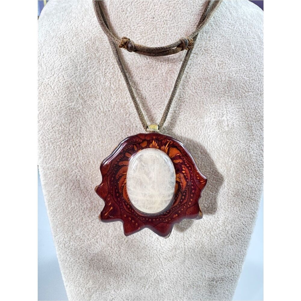 Rare Opal Third Eye Pine Cone Pendant Necklace